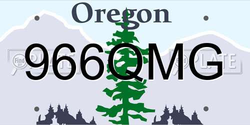 966QMG Oregon License Plate