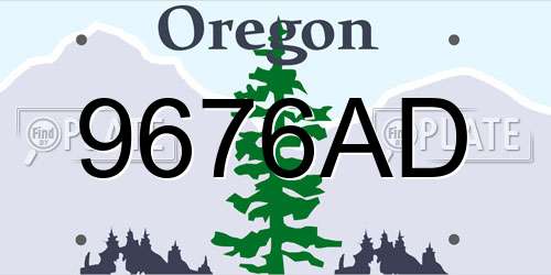 9676AD Oregon License Plate