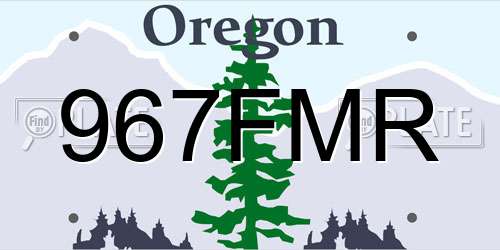 967FMR Oregon License Plate