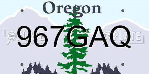 967GAQ Oregon License Plate