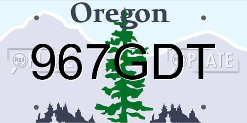 967GDT Oregon License Plate