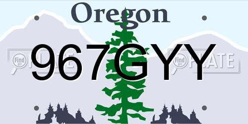 967GYY Oregon License Plate