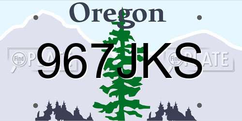 967JKS Oregon License Plate