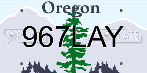 967LAY Oregon License Plate