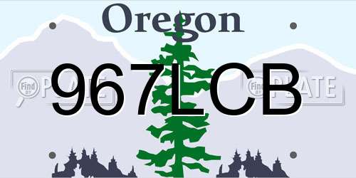 967LCB Oregon License Plate