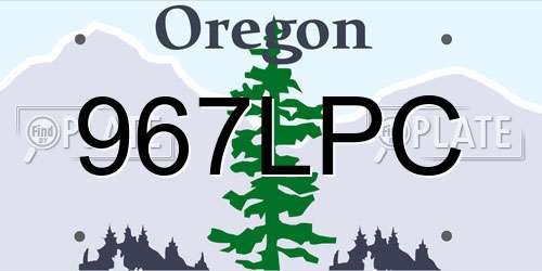 967LPC Oregon License Plate