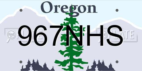 967NHS Oregon License Plate