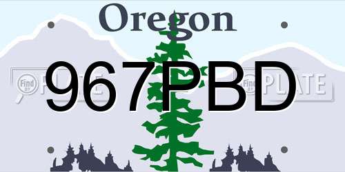967PBD Oregon License Plate