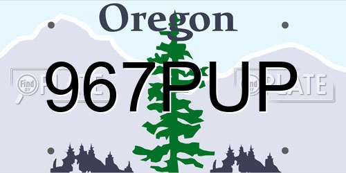 967PUP Oregon License Plate