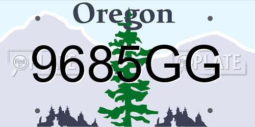 9685GG Oregon License Plate