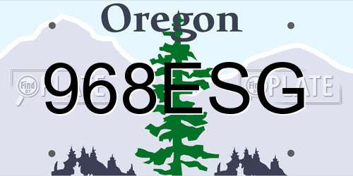 968ESG Oregon License Plate