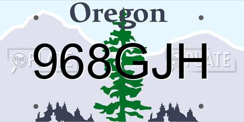 968GJH Oregon License Plate