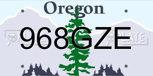 968GZE Oregon License Plate