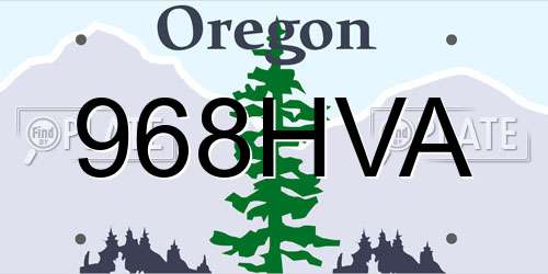 968HVA Oregon License Plate