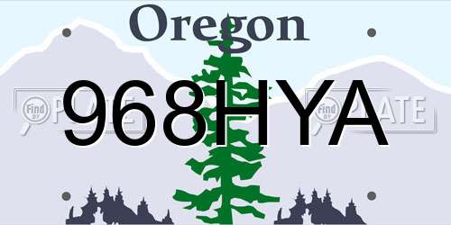 968HYA Oregon License Plate