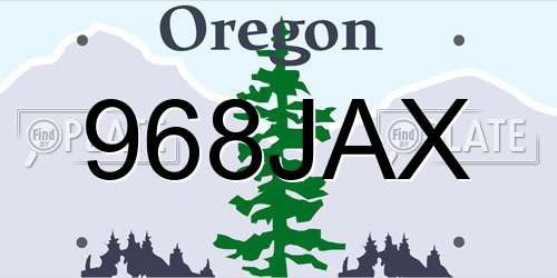 968JAX Oregon License Plate