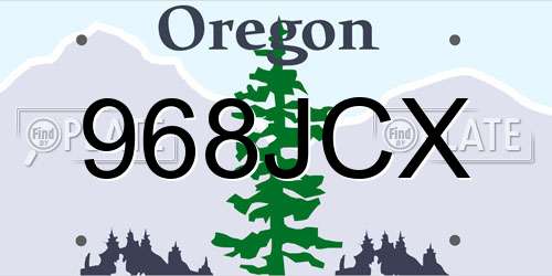 968JCX Oregon License Plate