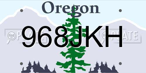 968JKH Oregon License Plate