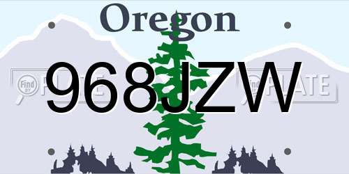 968JZW Oregon License Plate
