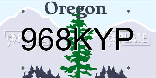 968KYP Oregon License Plate