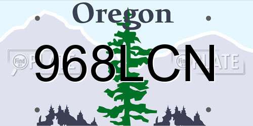 968LCN Oregon License Plate