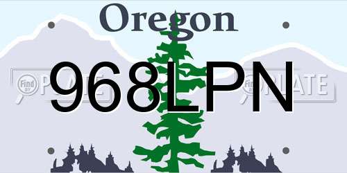 968LPN Oregon License Plate