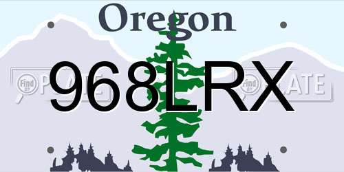968LRX Oregon License Plate