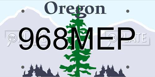 968MEP Oregon License Plate