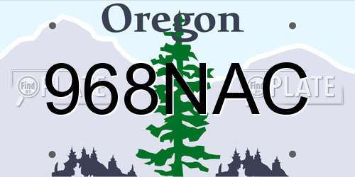 968NAC Oregon License Plate
