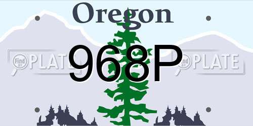 968P Oregon License Plate