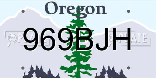 969BJH Oregon License Plate