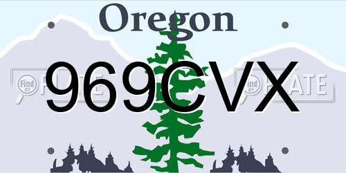 969CVX Oregon License Plate
