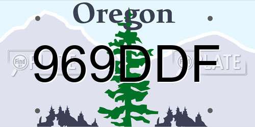 969DDF Oregon License Plate