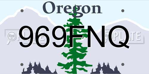 969FNQ Oregon License Plate