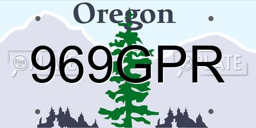 969GPR Oregon License Plate