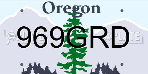 969GRD Oregon License Plate