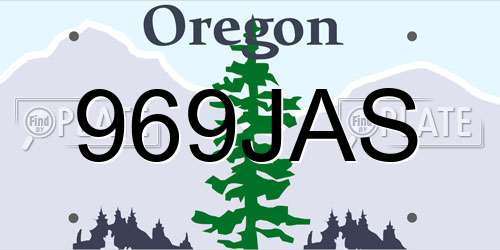 969JAS Oregon License Plate