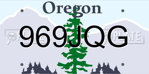 969JQG Oregon License Plate