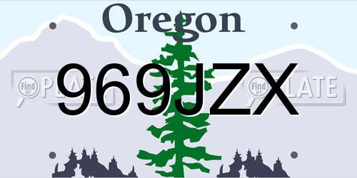 969JZX Oregon License Plate
