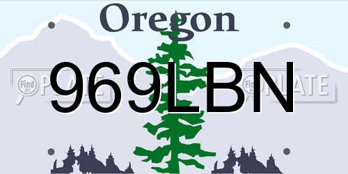 969LBN Oregon License Plate