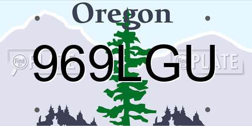 969LGU Oregon License Plate