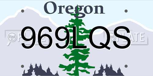 969LQS Oregon License Plate