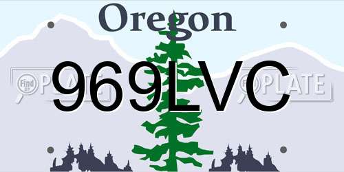 969LVC Oregon License Plate