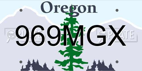 969MGX Oregon License Plate