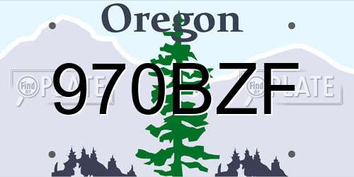 970BZF Oregon License Plate