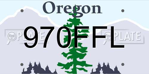 970FFL Oregon License Plate