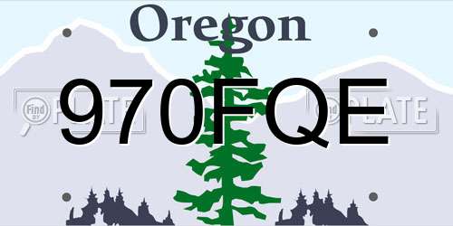 970FQE Oregon License Plate