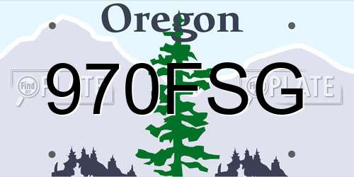 970FSG Oregon License Plate