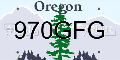 970GFG Oregon License Plate