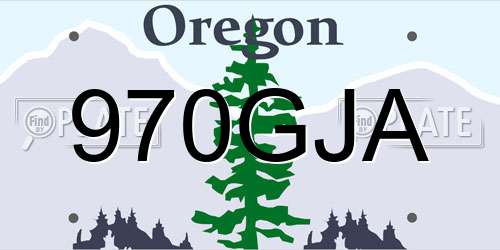 970GJA Oregon License Plate